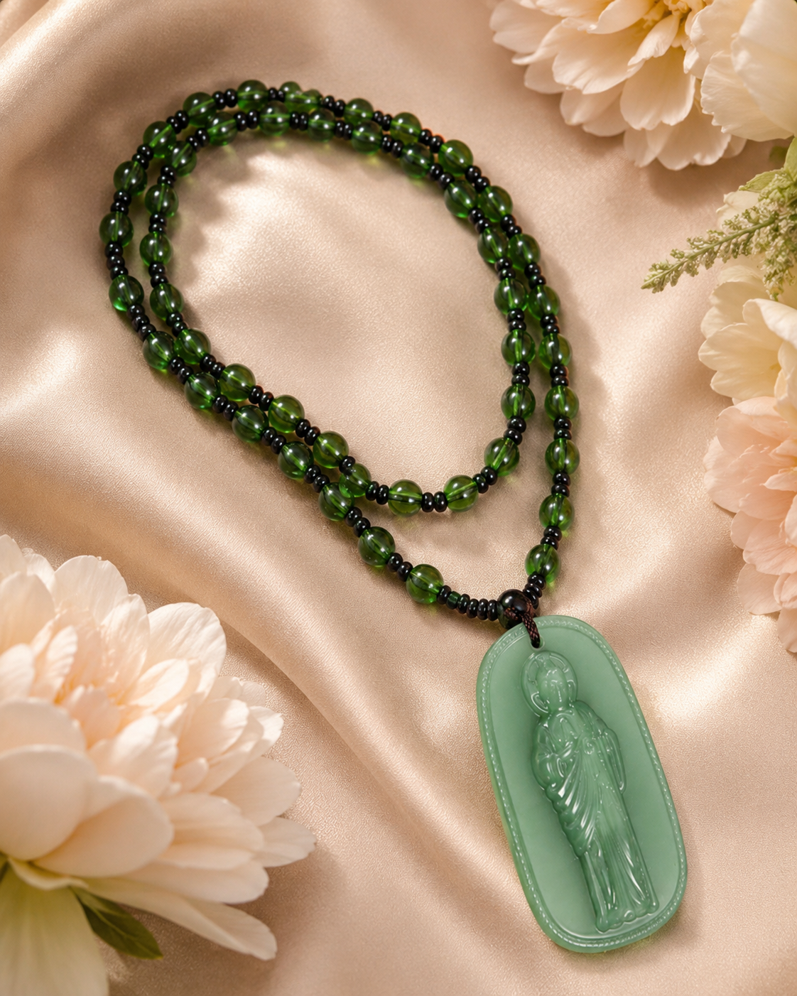 Denkays Statement Jade Crystal Necklace
