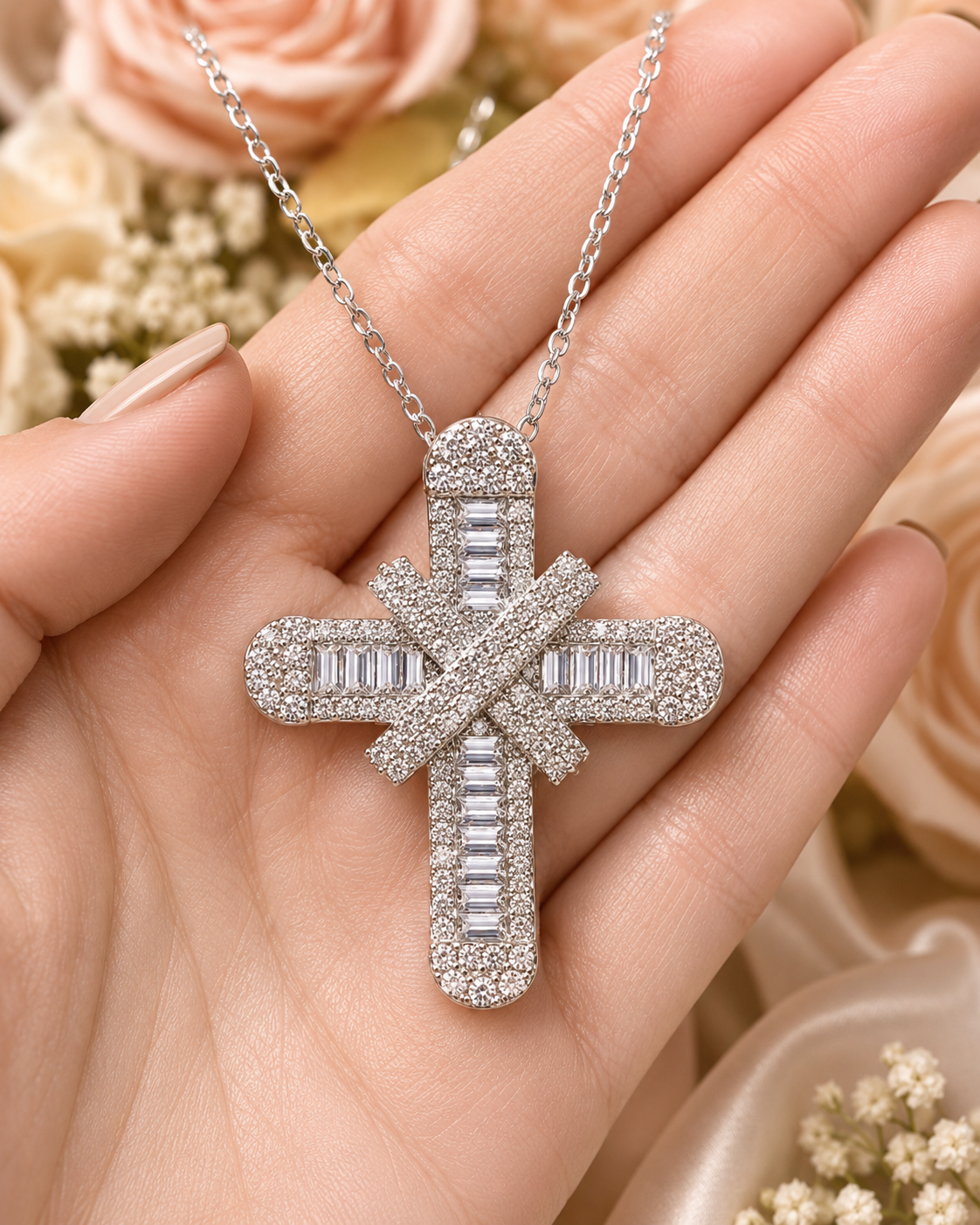 Denkays 18K Gold Filled Cross Necklace