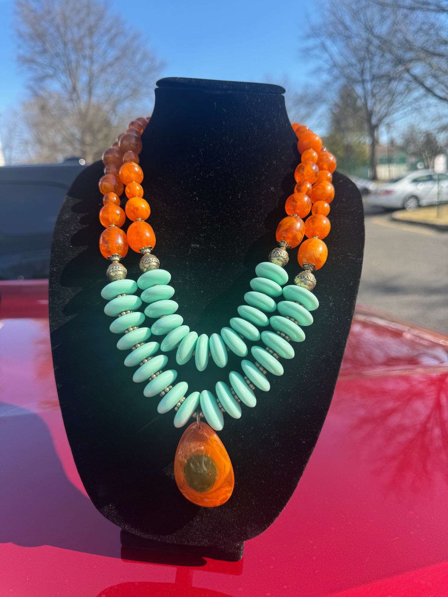 Faith Love Hope Orange Aesthetic Necklace