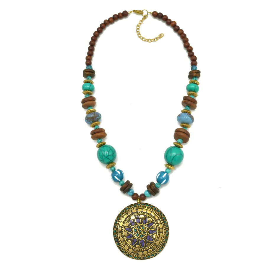 SALLY PENDANT STATEMENT AFRICAN SUNSET NECKLACE