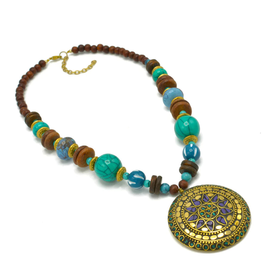 SALLY PENDANT STATEMENT AFRICAN SUNSET NECKLACE