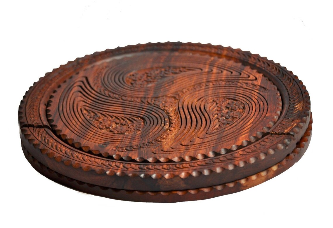 Denkays Handmade Rosewood Collapsible Basket - 3 Compartment