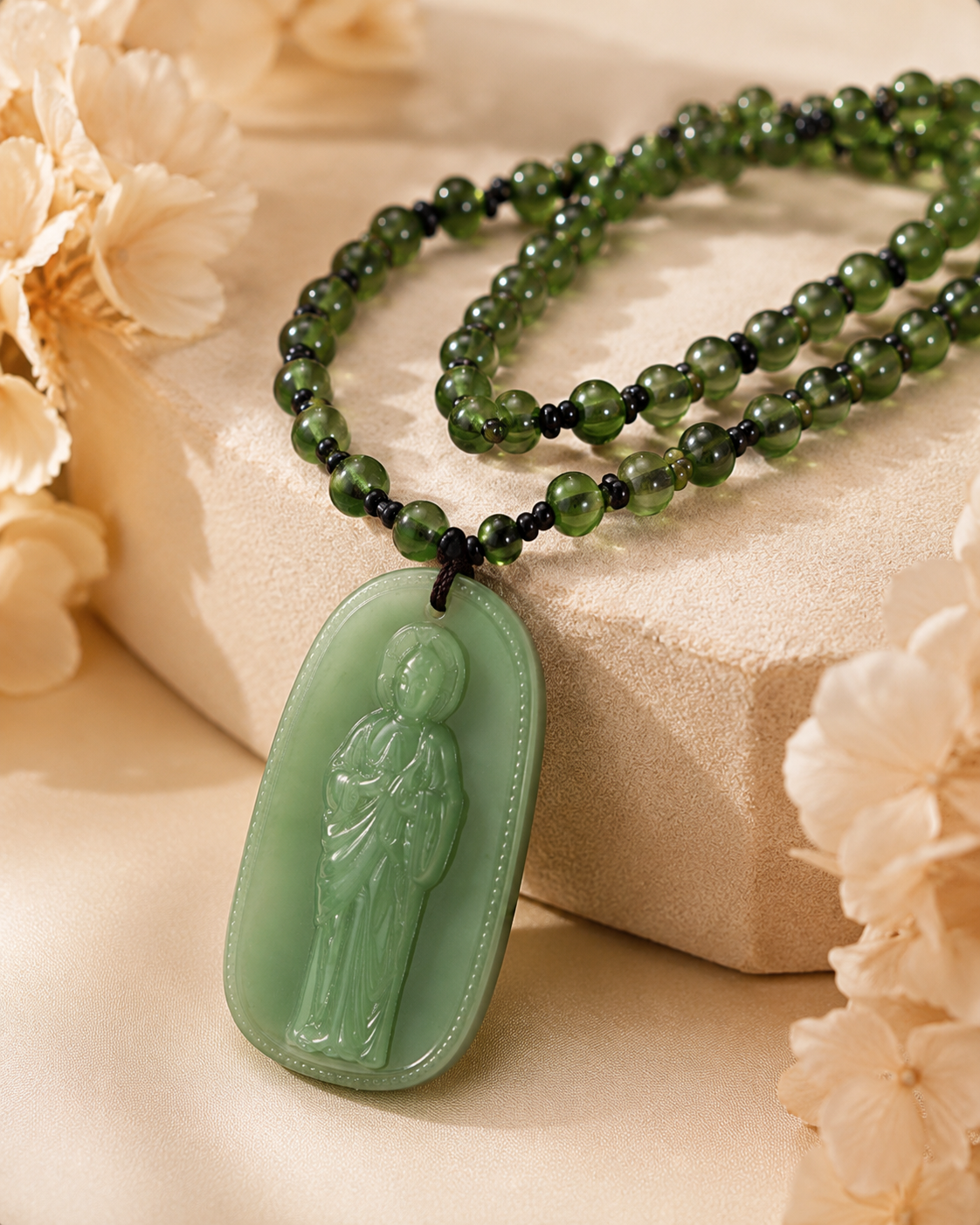Denkays Statement Jade Crystal Necklace