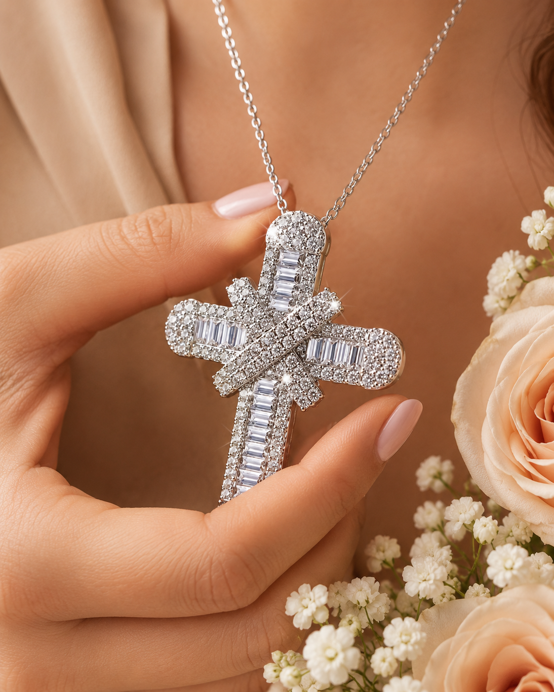 Denkays 18K Gold Filled Cross Necklace