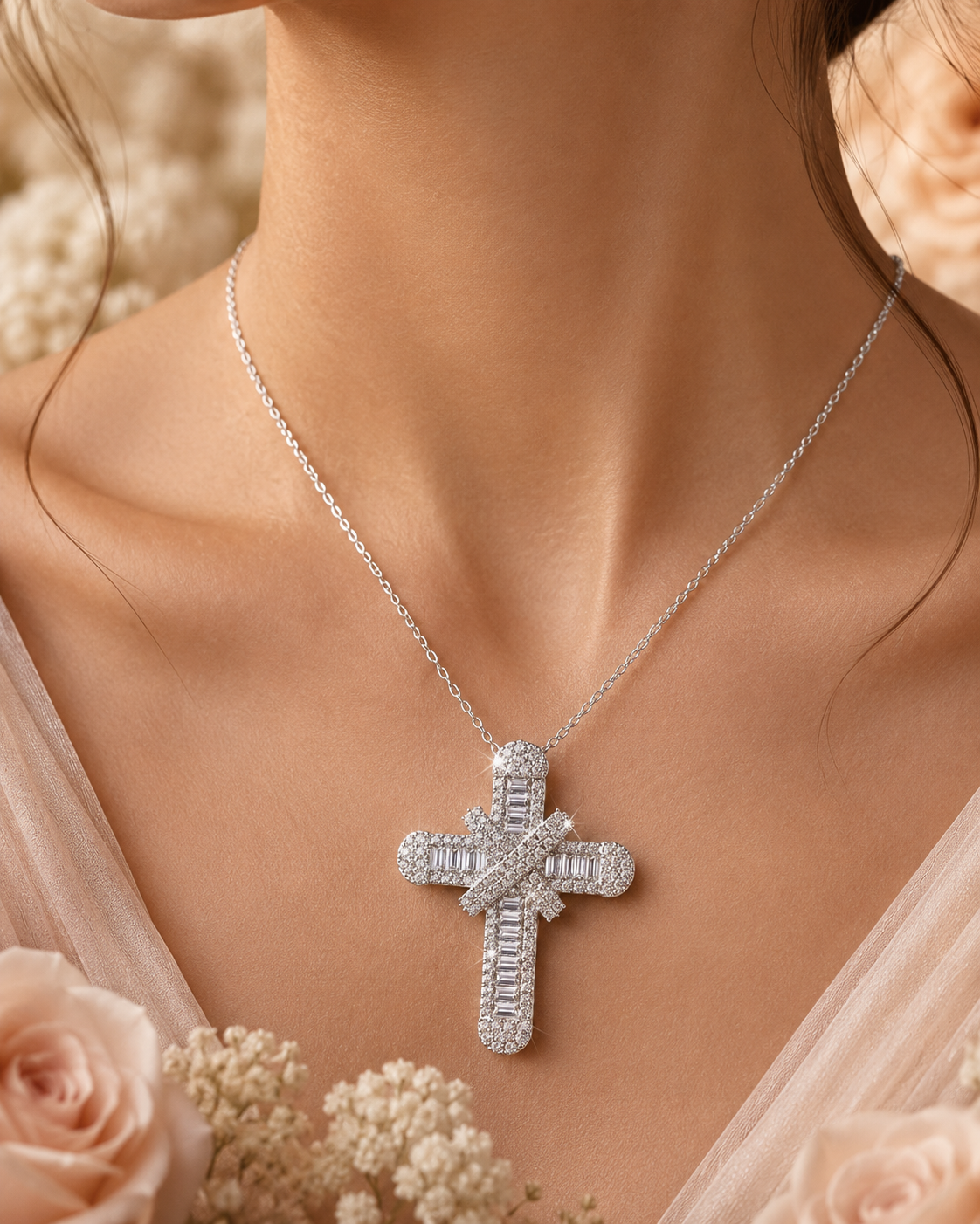 Denkays 18K Gold Filled Cross Necklace