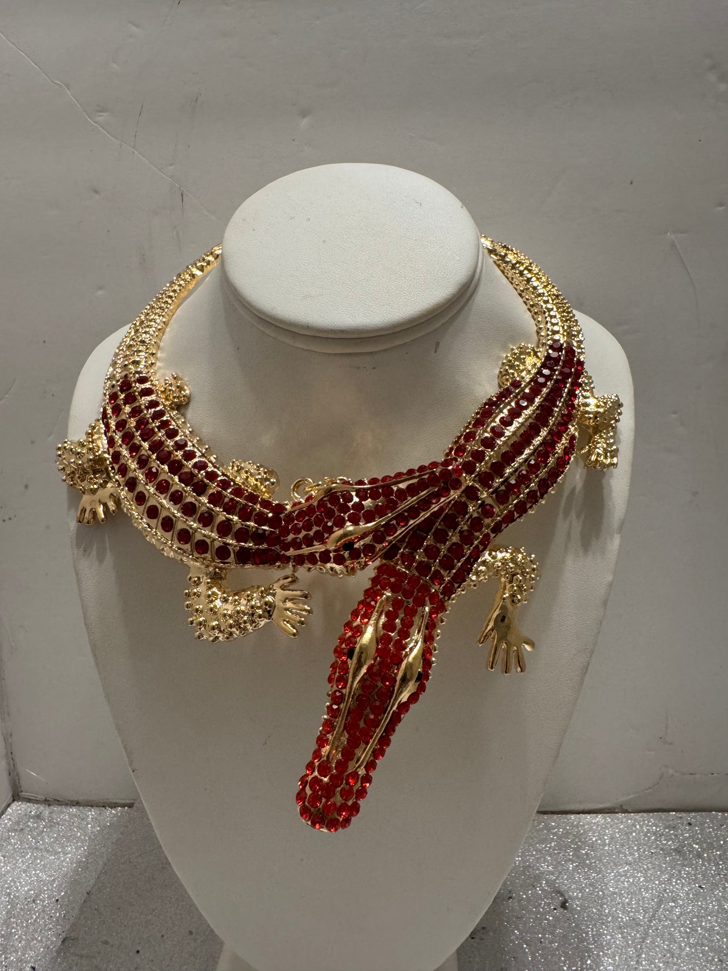 Red Crocodile necklace
