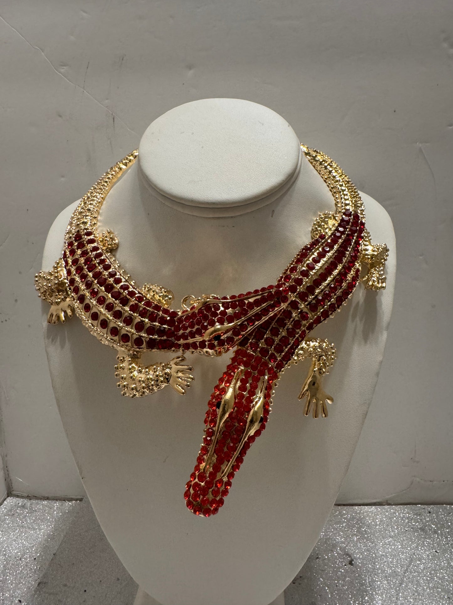 Red Crocodile necklace