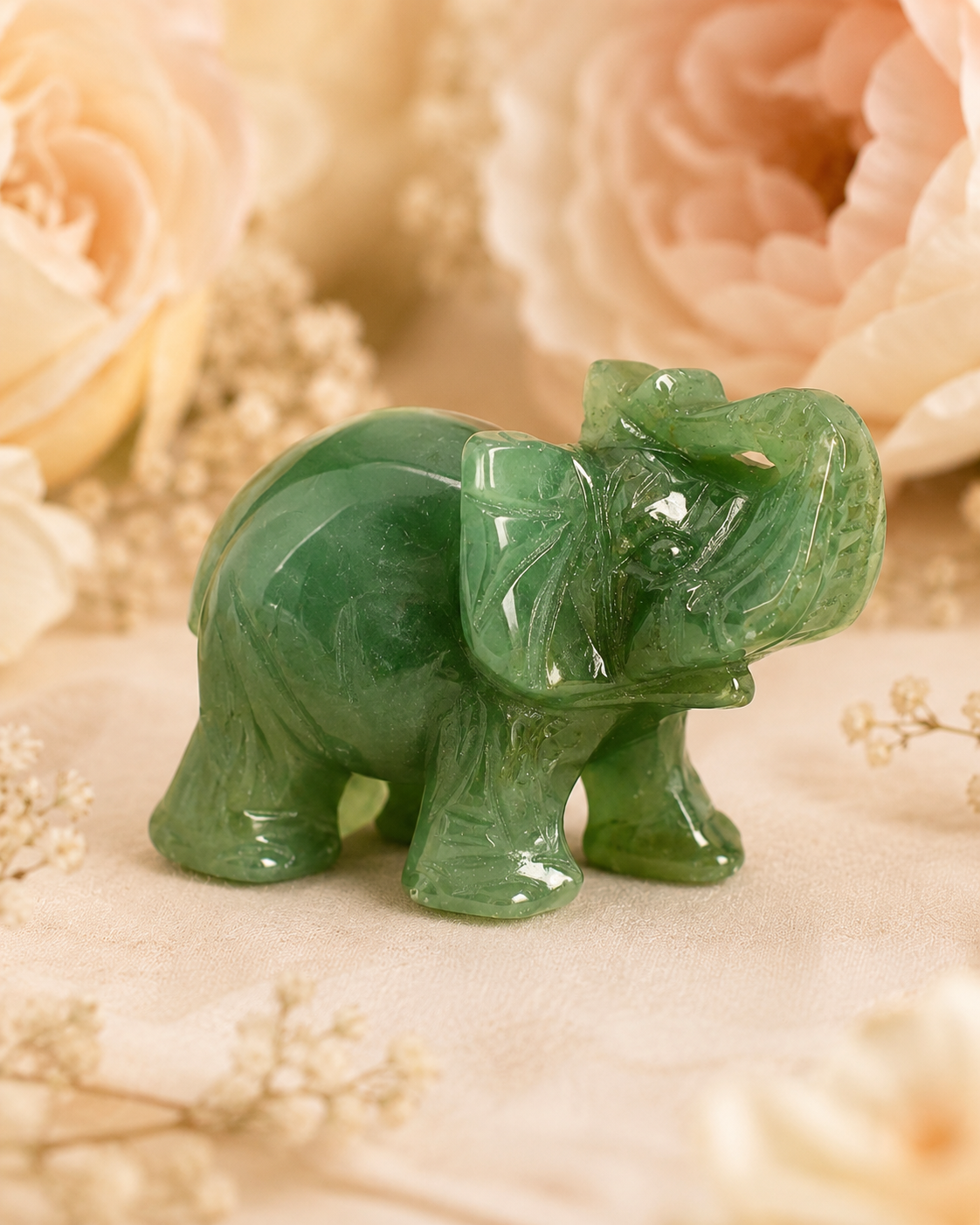 Green Jade Elephant Carving
Hand carved from natural jade stone. 
#jade #carving