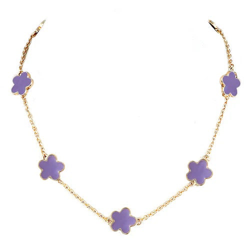 SALLY PURPLE FLOWER BOHEMIAN NECKLACE