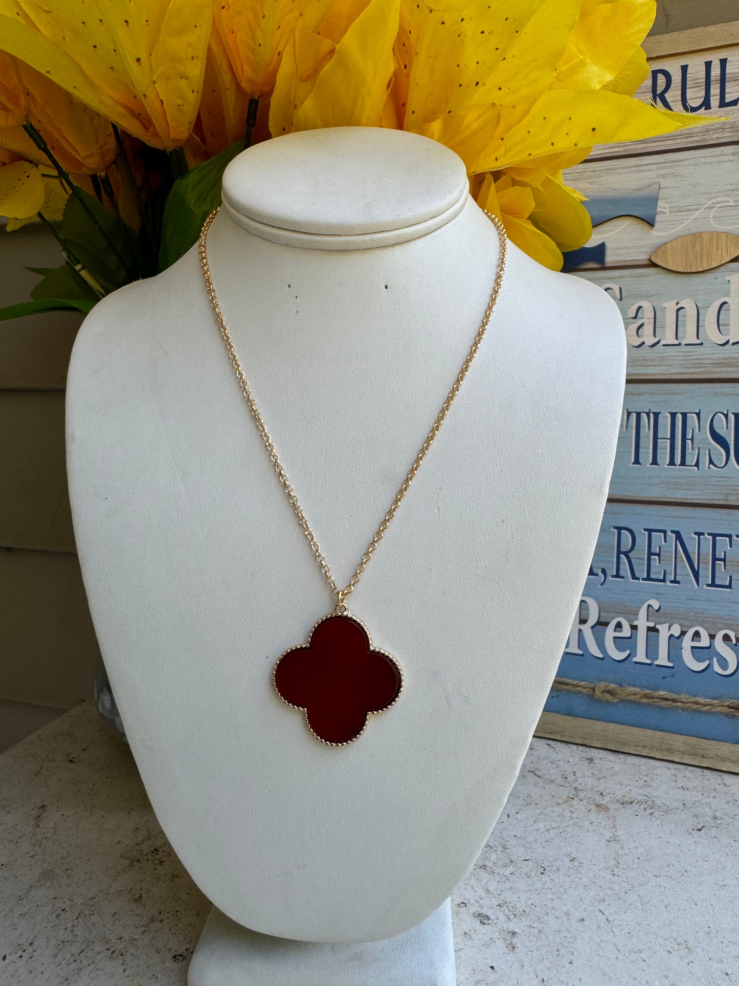 RED FLOWER  NECKLACE