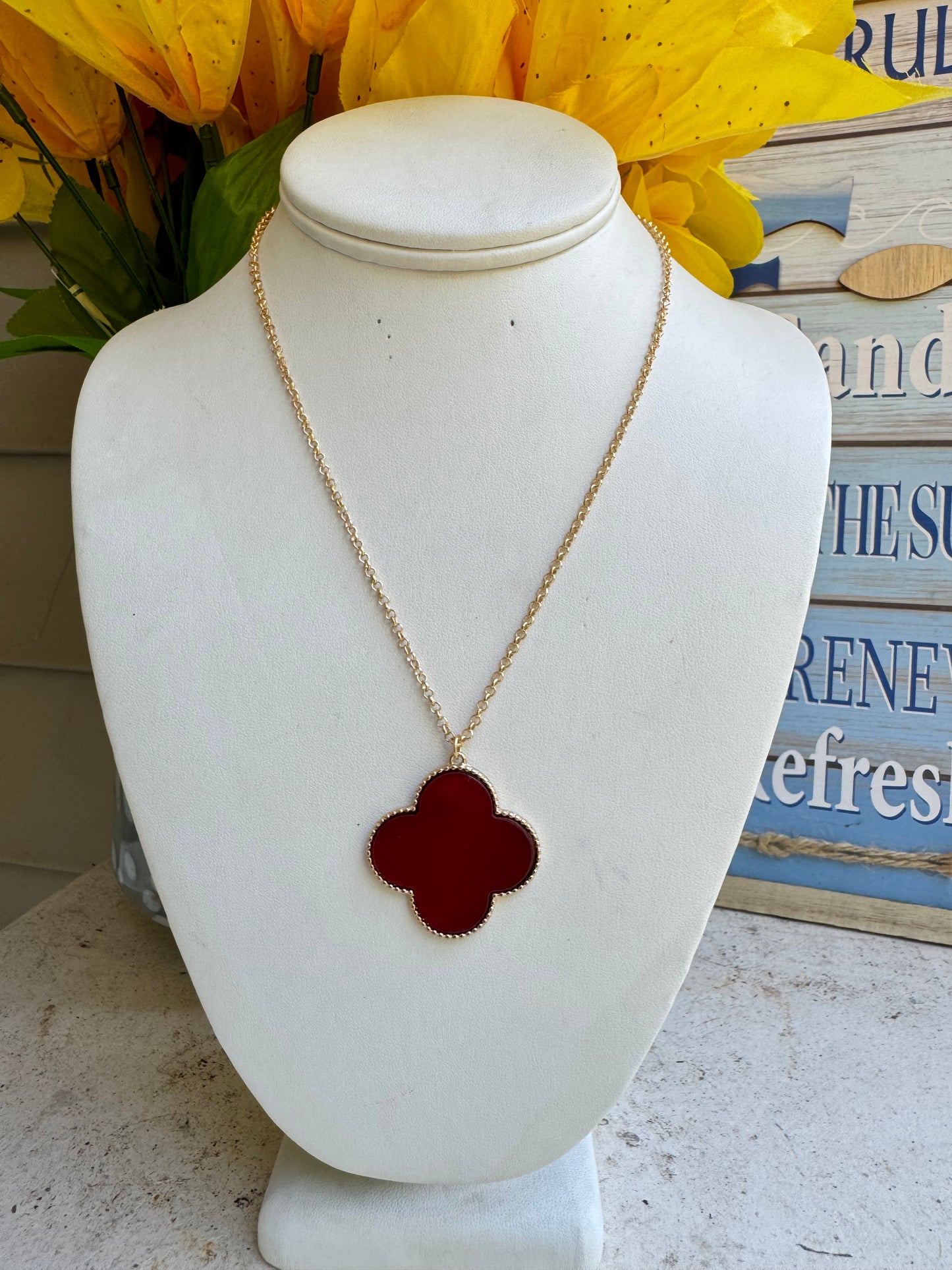 RED FLOWER  NECKLACE