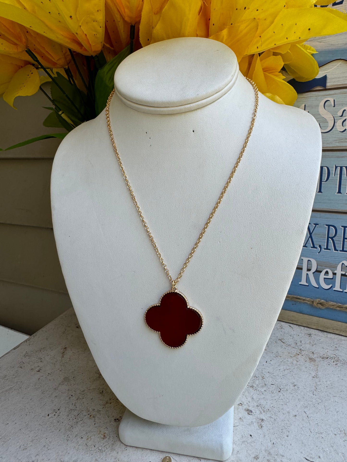 RED FLOWER  NECKLACE