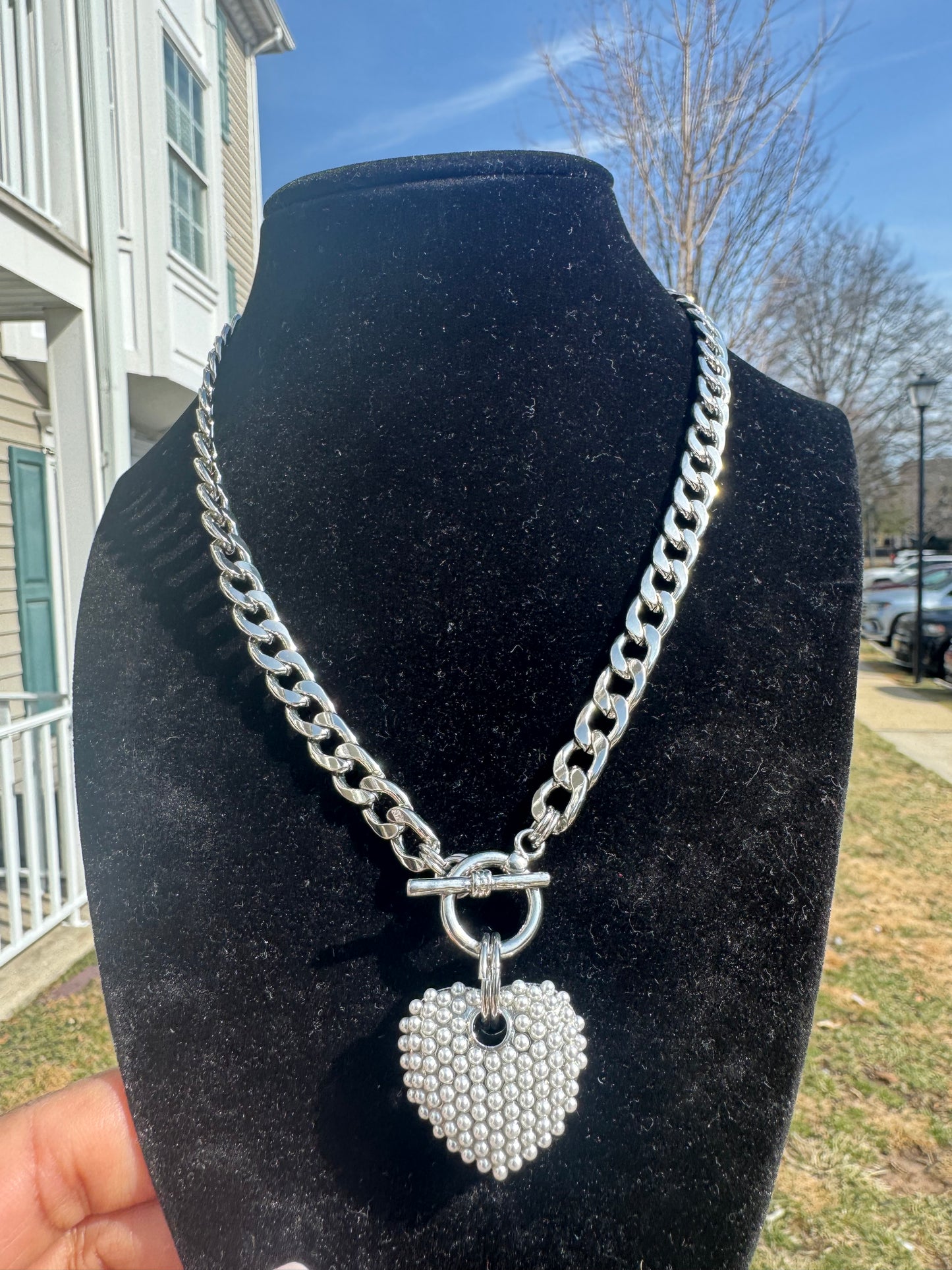 DENKAYS STATMENT HEART NECKLACE