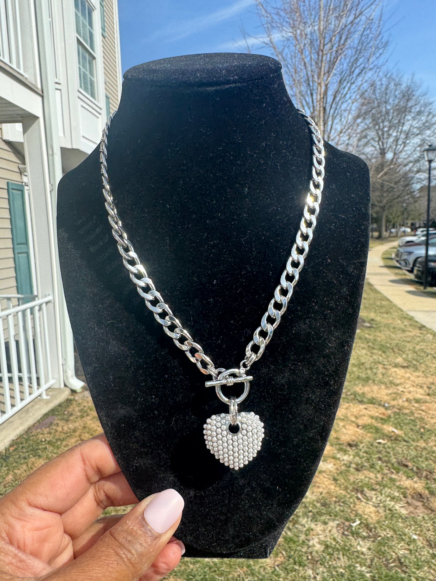 DENKAYS STATMENT HEART NECKLACE