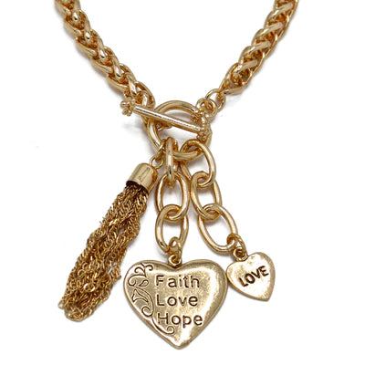 ANAM GOLD HEART CHARM BRACELET