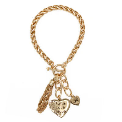 ANAM GOLD HEART CHARM BRACELET