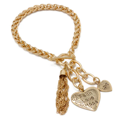 ANAM GOLD HEART CHARM BRACELET