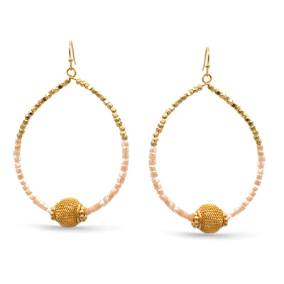 GOLDEN GULAMI GLASS BEADED EARRINGS