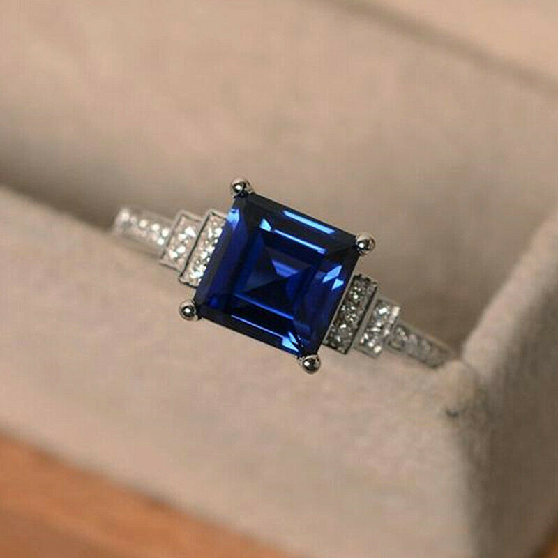 925 BLUE SAPPHIRE WEDDING RING