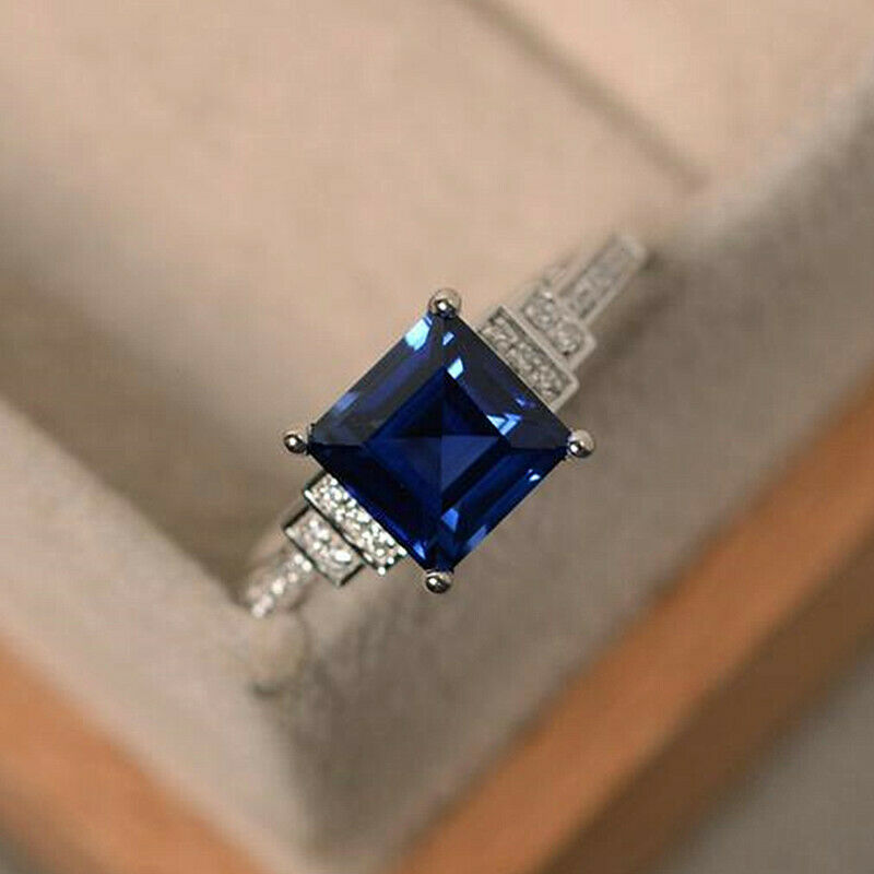 925 BLUE SAPPHIRE WEDDING RING