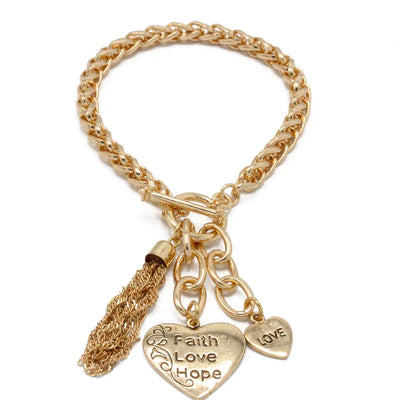 ANAM GOLD HEART CHARM BRACELET