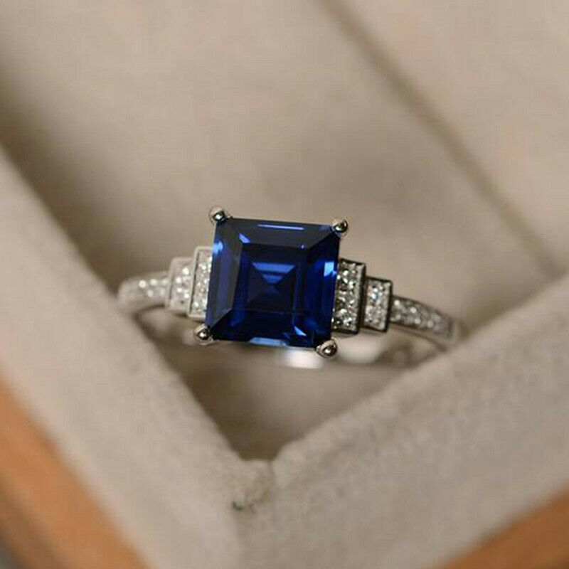 925 BLUE SAPPHIRE WEDDING RING