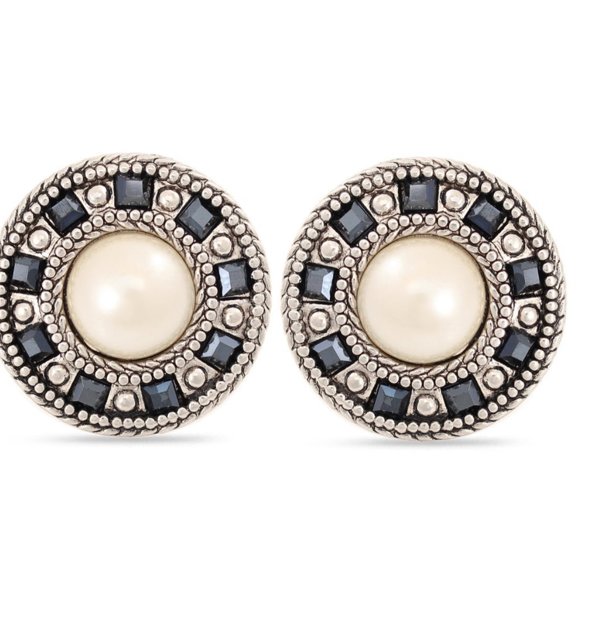 KIA BLUE PEARL CLIP ON EARRINGS