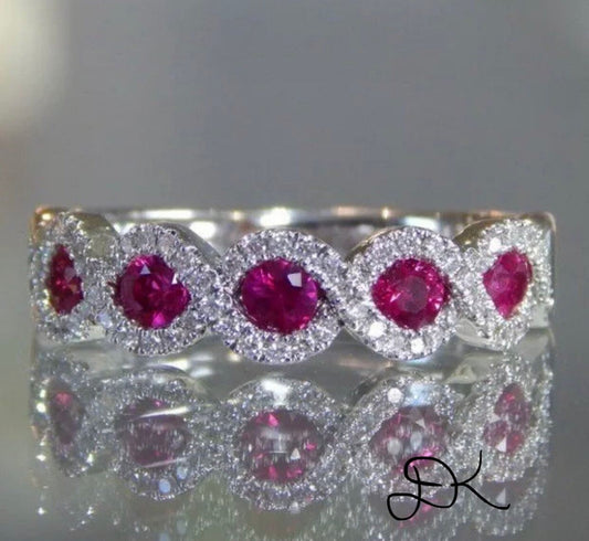 RUBY ETERNITY BRIDAL WEDDING RING