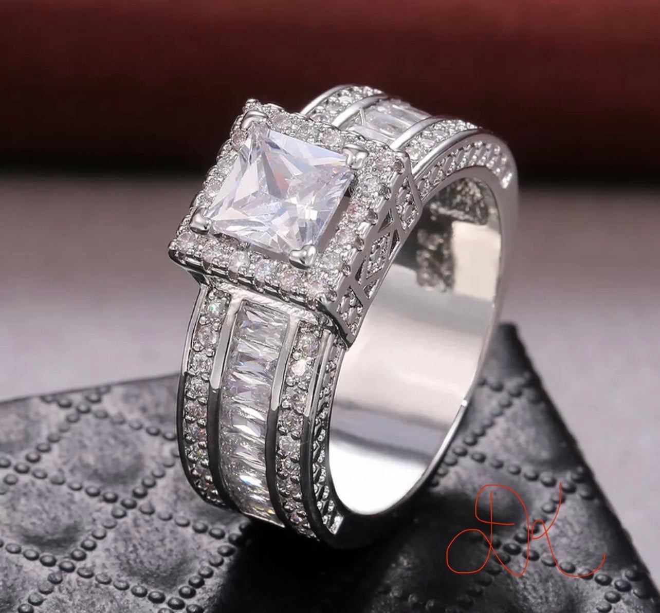 925 DENKAYS PRINCESS CUT BRIDAL WEDDING RING