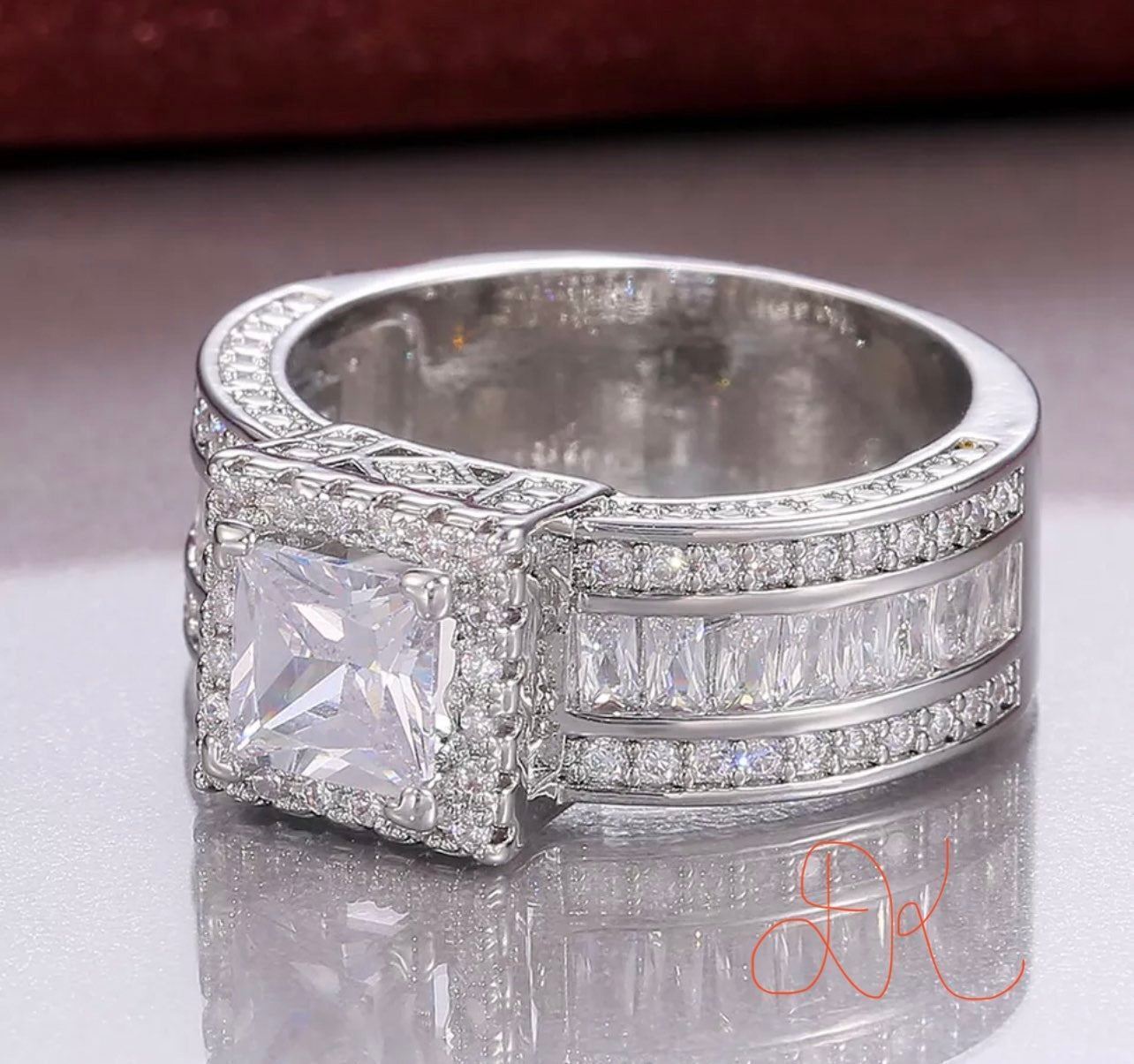 925 DENKAYS PRINCESS CUT BRIDAL WEDDING RING