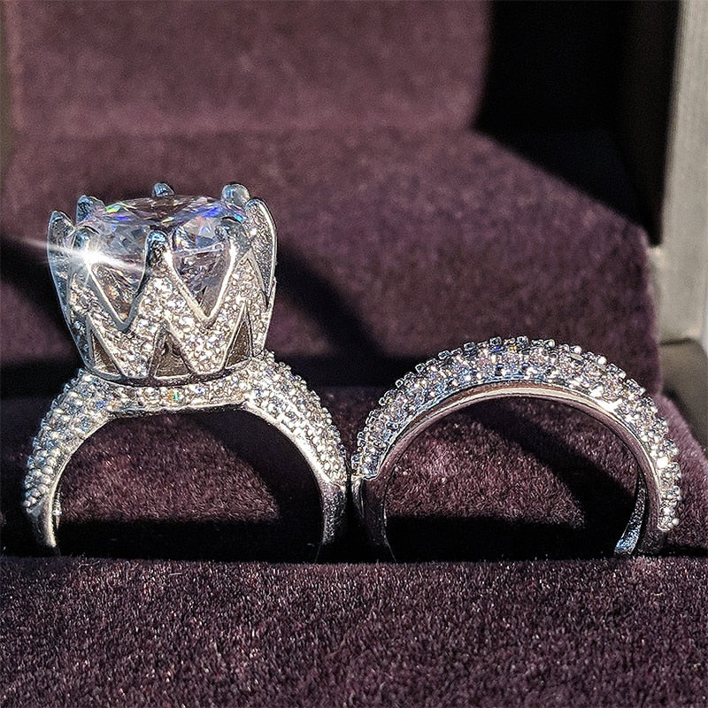 925 sterling silver wedding ring set