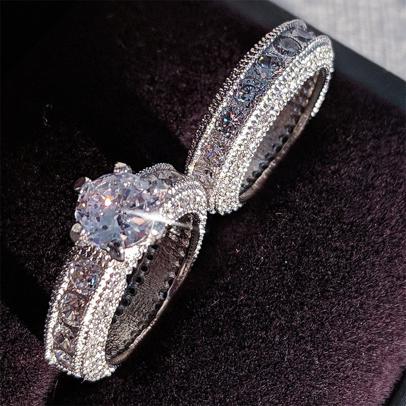 925 Sterling Silver luxury bold big wedding Rings